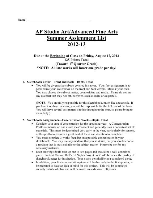 Suggested Art Supply List for Classes - Art Works! Studio