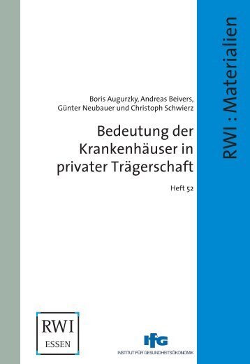 Bedeutung der KrankenhÃ¤user in privater TrÃ¤gerschaft - MediClin