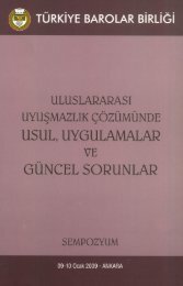 usul, uygulamalar gÃ¼ncel sorunlar - TÃ¼rkiye Barolar BirliÄi YayÄ±nlarÄ±