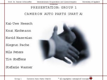 PRESENTATION: GROUP 1 CAMERON AUTO PARTS (PART ... - nils