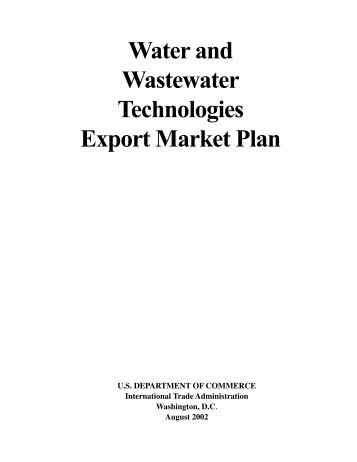 Water and Wastewater Technologies Export Market Plan