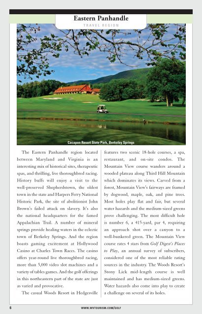 2013 Golf Directory - West Virginia Department of Commerce
