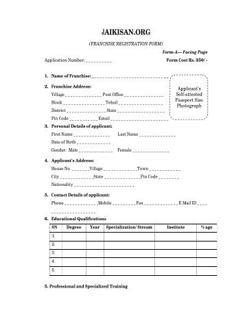 Application Form - JAIKISAN . ORG