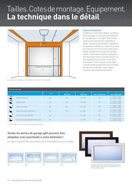 Porte sectionnelle plafond G60 CRAWFORD - MP2 Services