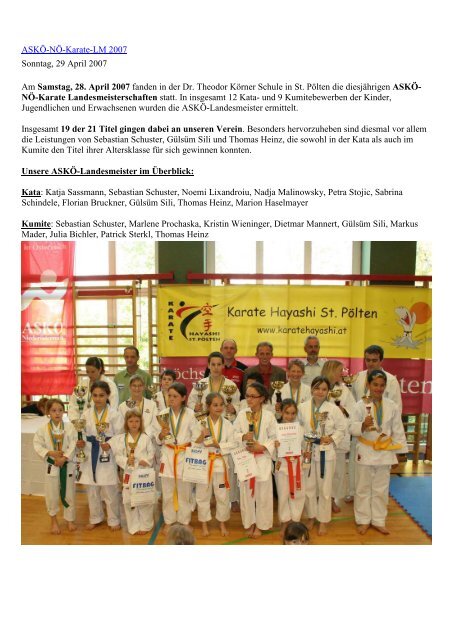 ASKÃ-NÃ-Karate LM - Karate Hayashi St. PÃ¶lten