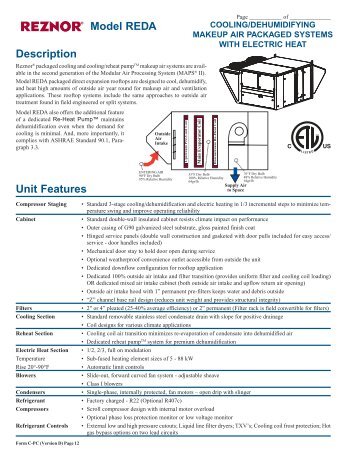 Model REDA Unit Features Description - Agencespl.com