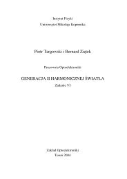 Generacja drugiej harmonicznej - Uniwersytet Mikołaja Kopernika