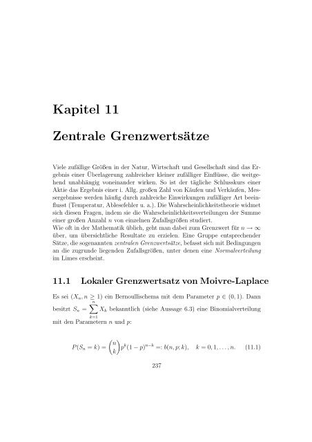 Kapitel 11 Zentrale Grenzwertsätze