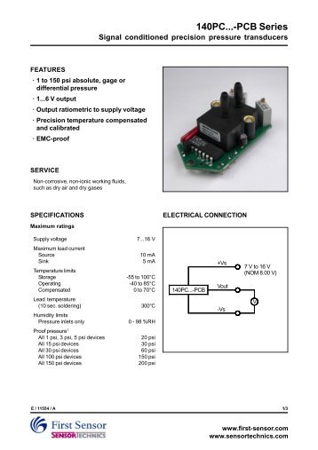140PC...PCB pressure sensor - Sensortechnics