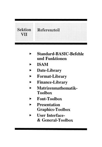 Sektion Referenzteil Standard-BASIC-Befehle und ... - Springer