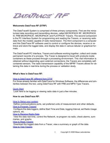 DTRF V 1.x Software Help File â English Version - Mesa Labs