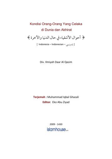 Kondisi Orang-Orang Yang Celaka di Dunia dan Akhirat - Islam House