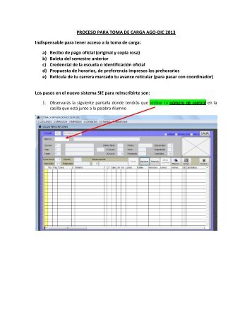 Proceso para la Toma de Carga Académica