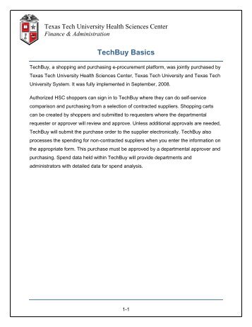 TechBuy Basics - TTUHSC :: Finance & Administration - Texas Tech ...