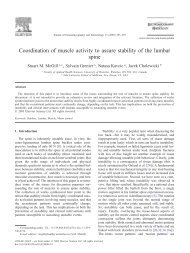 Coordination of muscle activity to assure stability of the lumbar spine