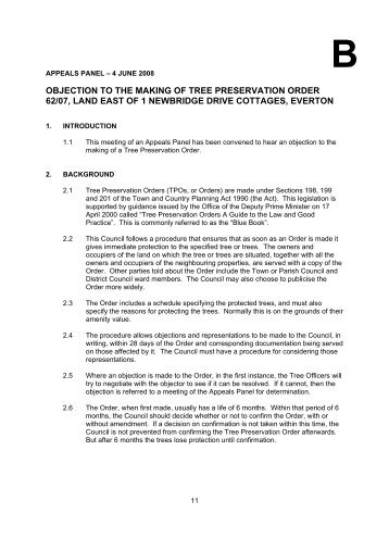 Objection to the Making of Tree Preservation Order 62 - New Forest ...