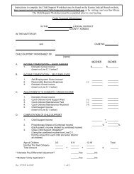 Child Support Worksheet - Kansas Judicial Council