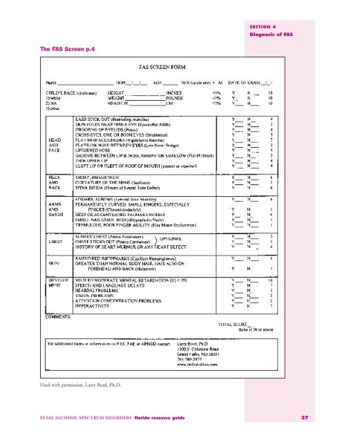 FETAL ALCOHOL SPECTRUM DISORDERS florida resource guide