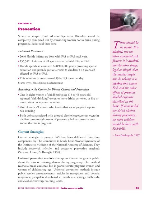 FETAL ALCOHOL SPECTRUM DISORDERS florida resource guide