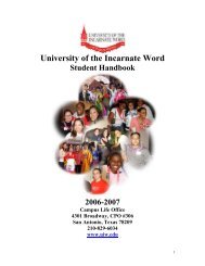 2006-2007 Student Handbook - University of the Incarnate Word