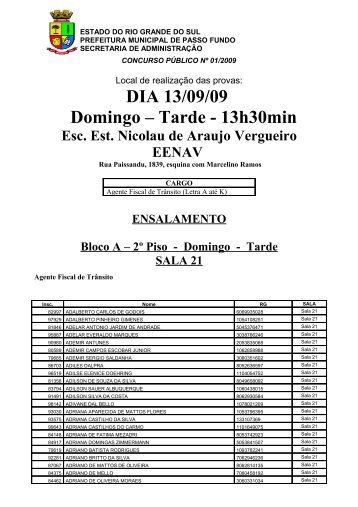 Ensalamento dia 13/09 - Prefeitura Municipal de Passo Fundo