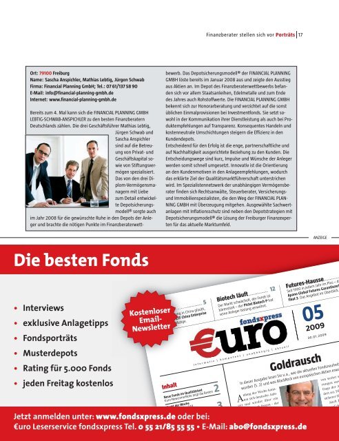 Finanzberater des Jahres 2009 - Mainzer Volksbank eG