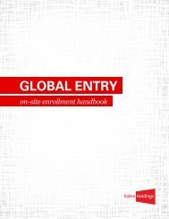 Global Entry on-site enrollment handbook - Sabre Travel Network