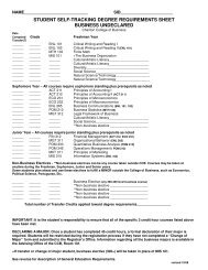 student self-tracking degree requirements sheet business undeclared