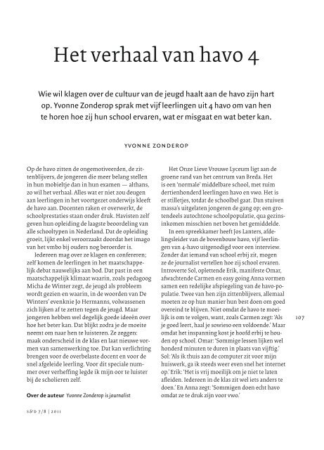 Het verhaal van havo 4