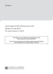 Syllabus Cambridge IGCSE Mathematics (US) Syllabus Code 0444 ...