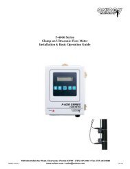 F-4200 Clamp-on Ultrasonic Flow Meter Manual - Onicon