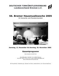 56. Bremer Hausmusikwoche 2005 - Deutscher Tonkünstlerverband ...