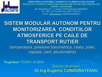 Sistem modular autonom pentru monitorizarea conditiilor atmosferice