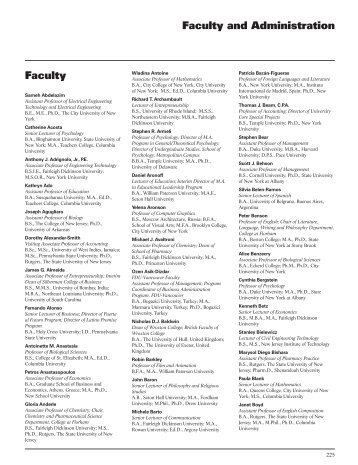 Faculty Faculty and Administration - Fairleigh Dickinson University