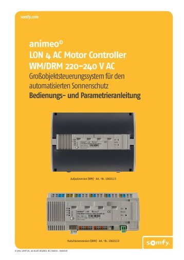 animeo © LON 4 AC Motor Controller WM/DRM 220-240 V AC - Somfy