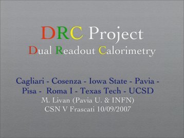Dual Readout Calorimetry - Infn
