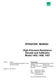 High-Precision Resistance Decade and Calibrator Model ... - Burster