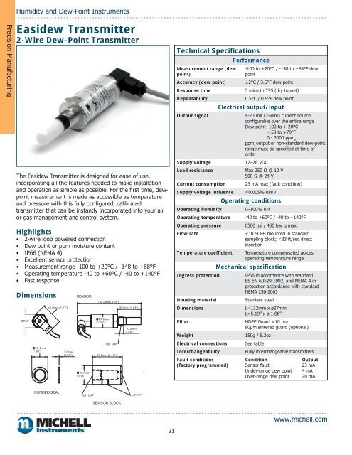 Srp Control Systems Easidew Datasheet - SRP Control Systems