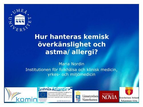 Kemisk Ã¶verkÃ¤nslighet, astma/allergi och stress