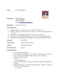 Name: Dr. Nivedita Sharma Designation - Dr. Y.S. Parmar University ...