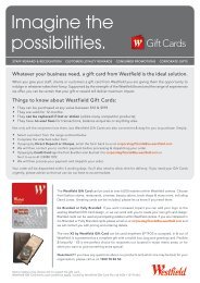 Imagine the possibilities. - Westfield Gift Card