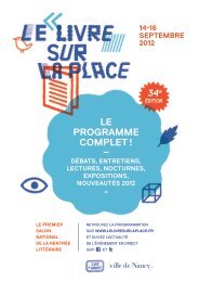 LE PROGRAMME COMPLET ! – - - Nancy Tourisme