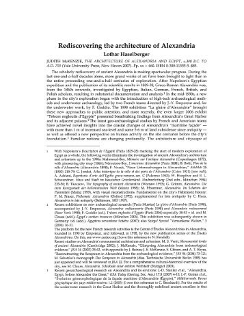 Rediscovering the architecture of Alexandria - Journal of Roman ...