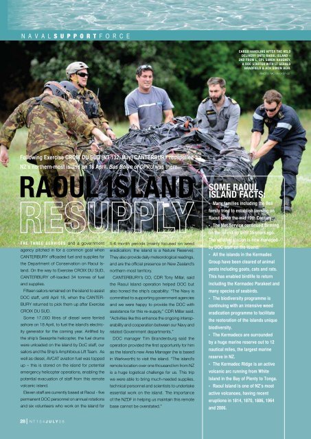 Navy Today July 08 | Issue 134 - Royal New Zealand Navy
