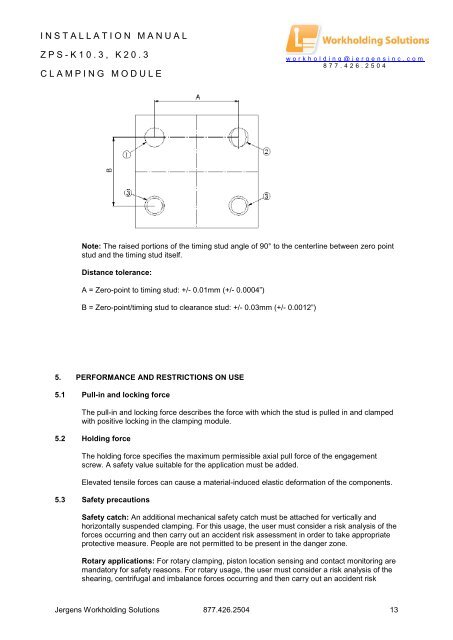 INSTALLATION MANUAL - Jergens Inc.