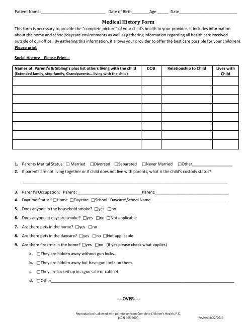 Medical History Form Complete Children s Health medical-history-form-complete-children-s-health
