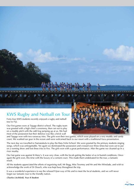 KWS MAGAZINE May - Kinross Wolaroi School