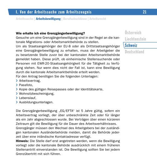 Arbeitssuche | Arbeitsbewilligung | Berufsabschlüsse | Arbeitsrecht