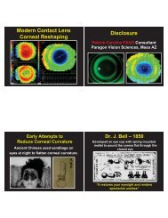 Modern Contact Lens Corneal Reshaping Disclosure