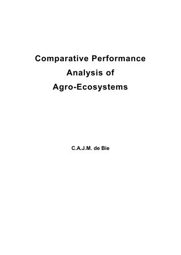 Comparative Performance Analysis of Agro-Ecosystems - ITC